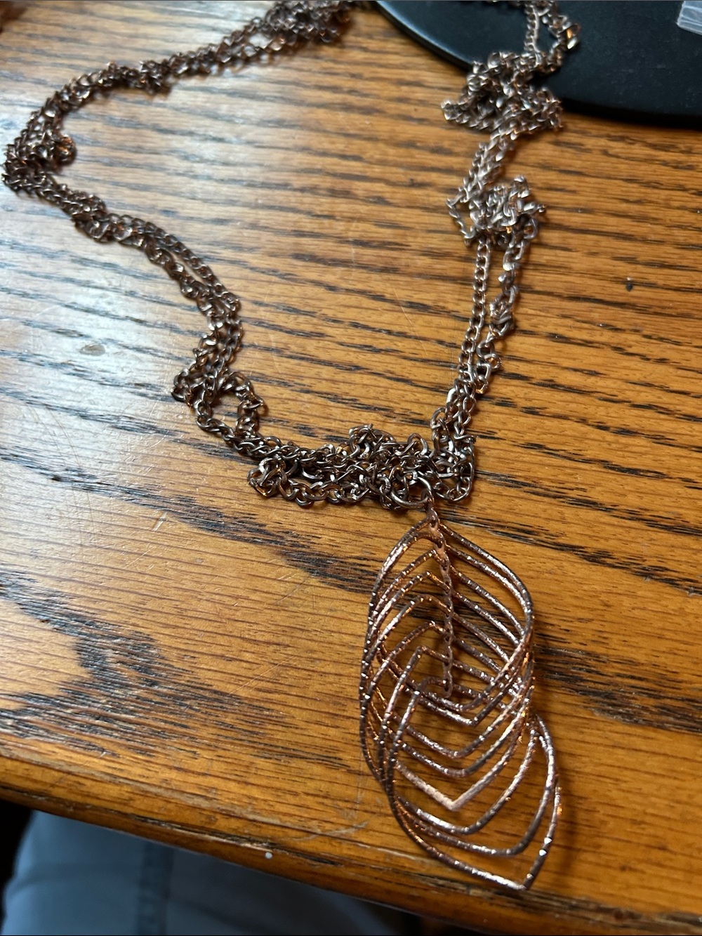 Rose Gold Leaf Pendant Necklace for Women